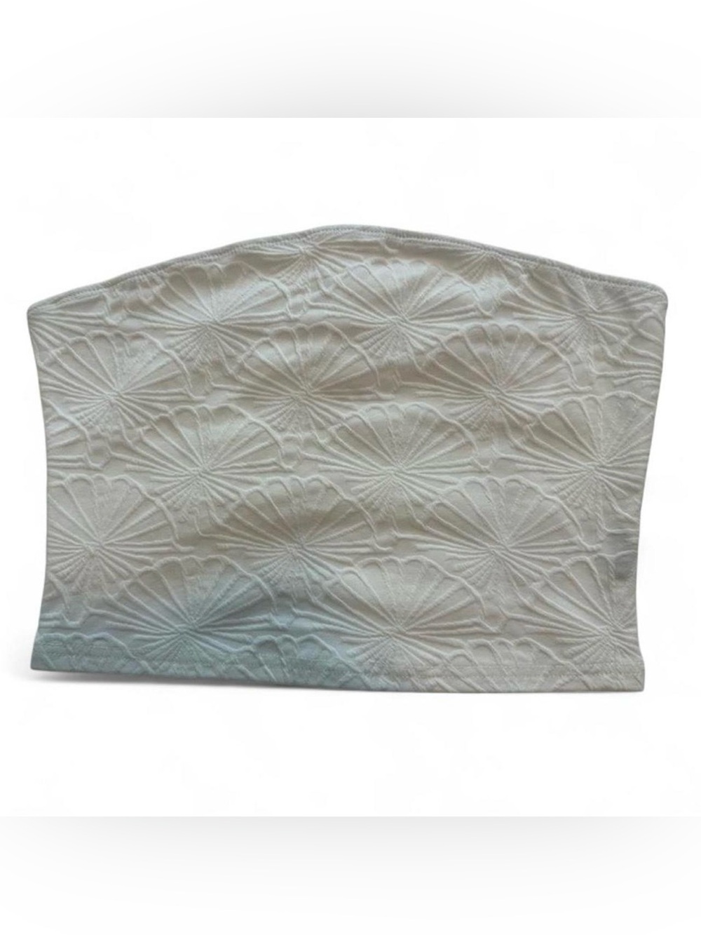 White Shell Print Tube Top